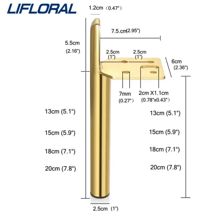 4 pièces lumière luxe métal épaissi salle de bain armoire meuble TV Table bord Support pieds canapé