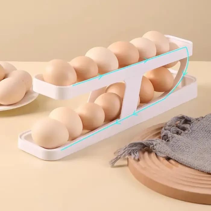 Boîte de rangement d'œufs de réfrigérateur bicouche