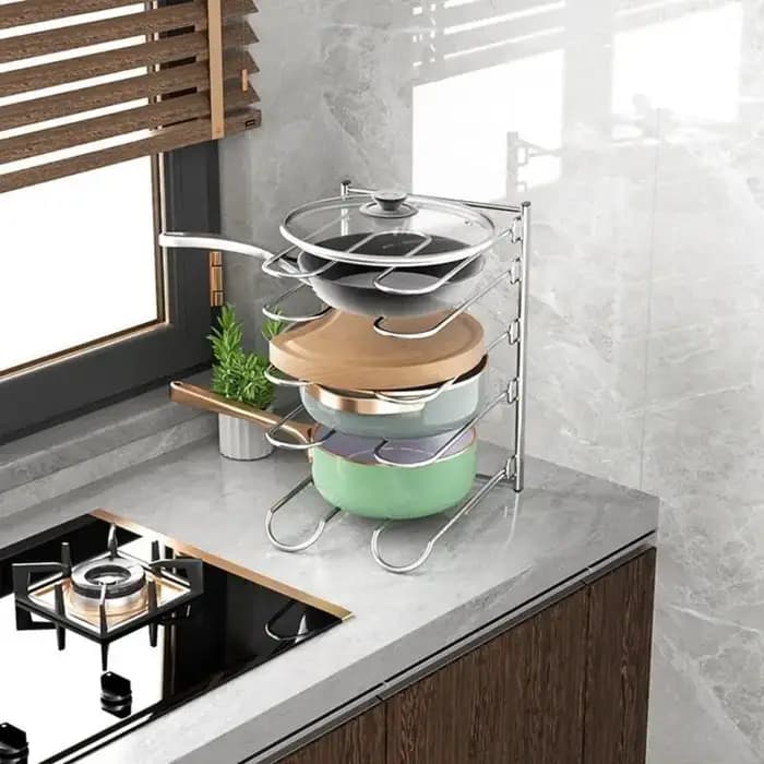 Rangement casseroles en métal à 5 niveaux