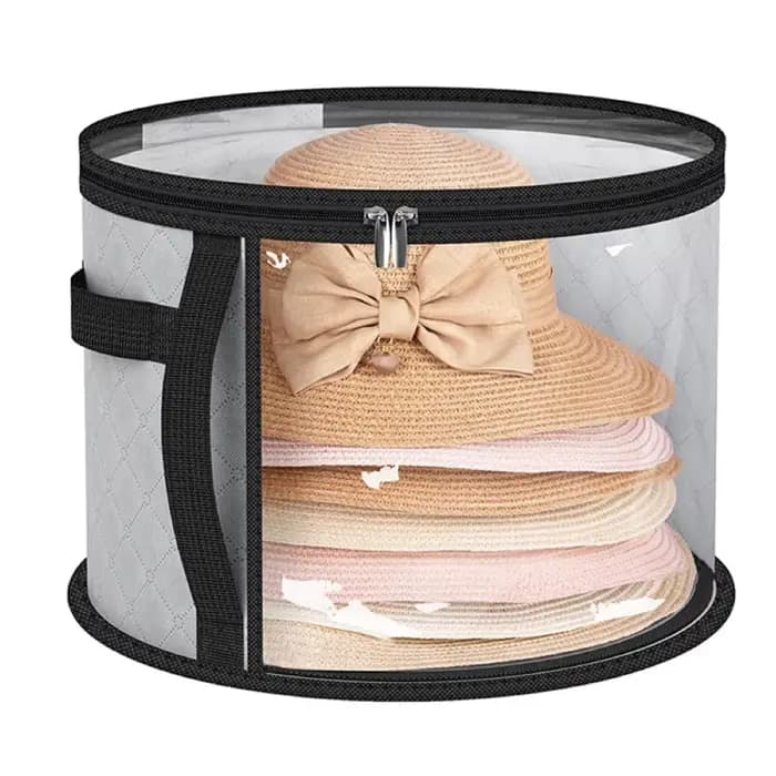 Boîte de rangement avec couvercle à fermeture éclair