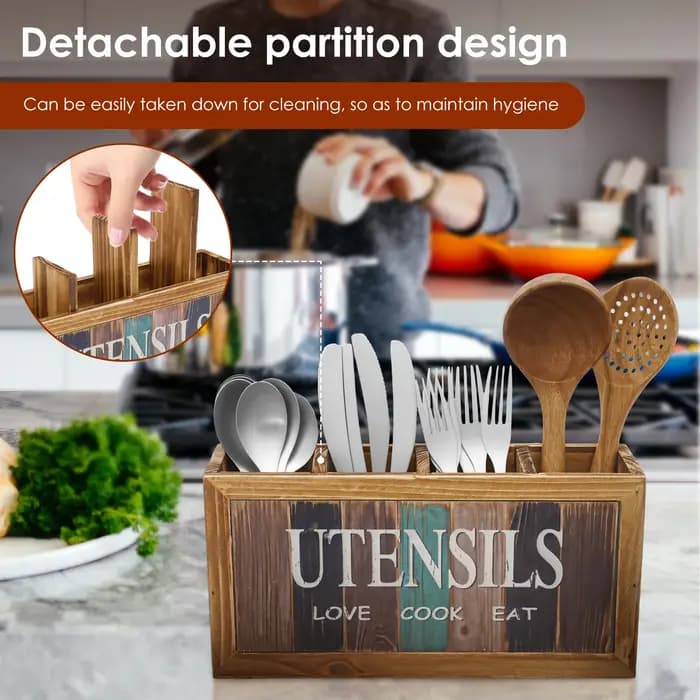 Porte-ustensiles de comptoir à 4 compartiments