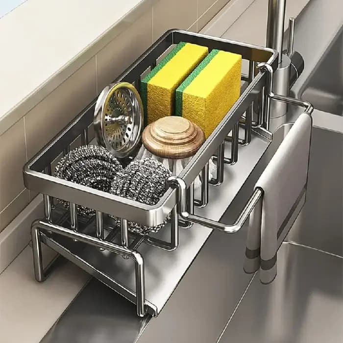 Égouttoir à vaisselle extensible en acier inoxydable pour comptoir de cuisine
