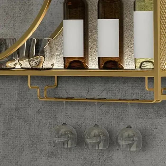 Casier à vin mural suspendu porte-bouteille de vin support à verres à pied en métal étagère à vin flottante pour affichage de stockage de cuisine de Bar à la maison