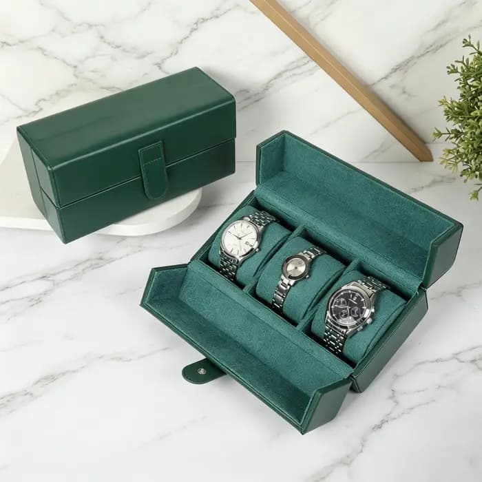 Boîte de rangement de montres de luxe pour hommes et femmes, 1/2/3 emplacements, double ouverture, présentoir carré, emballage cadeau, compatible avec les montres automatiques et à quartz