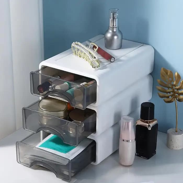Boîte de rangement en plastique gris pour lettres de bureau