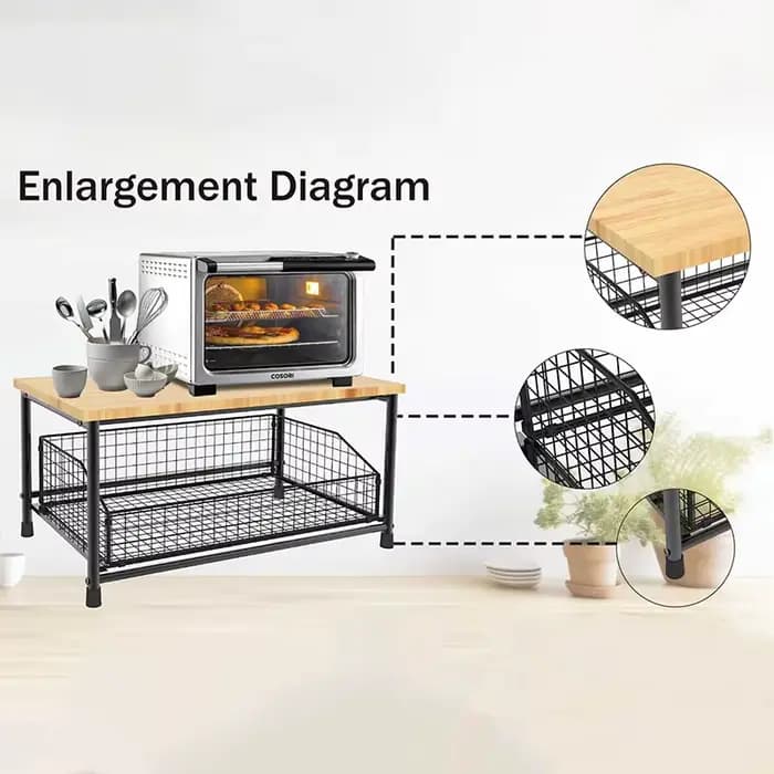 Organisateur de comptoir de cuisine – Étagère multi-usage pour micro-ondes
