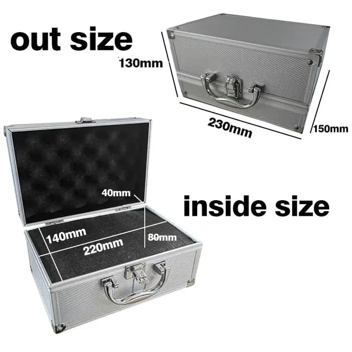 Boîte à outils en alliage d'aluminium, étui pour instruments, organisateur portable robuste et durable, grand espace pour entrepôt, garage, maison, voiture
