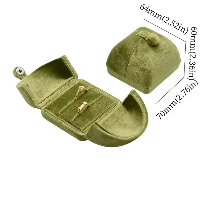 Boîte à bijoux élégante en velours de couleur unie, vintage, à double porte, pour colliers et bracelets, organiseur de luxe, boîte à bagues, cadeau