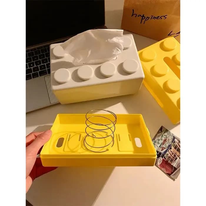 Boîte à mouchoirs en blocs de construction de dessin animé créatif