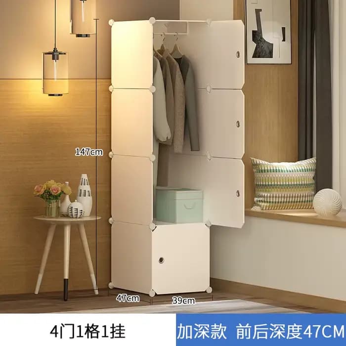 Armoire modulaire bon marché pour chambre à coucher, minimaliste, gain de place, organisateur en tis