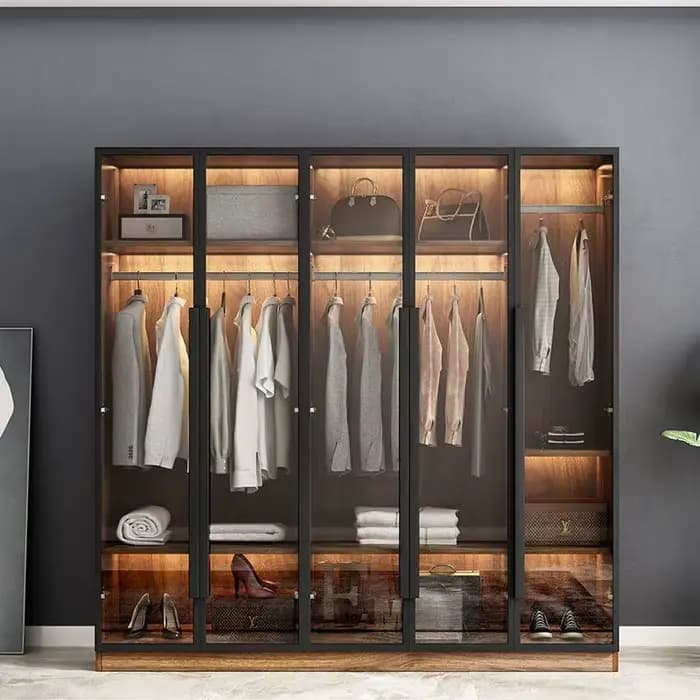 Style coréen garde-robe affichage rangement noir placard femmes armoire étagère organisateur Ropero Para Gurdar Ropahome meubles