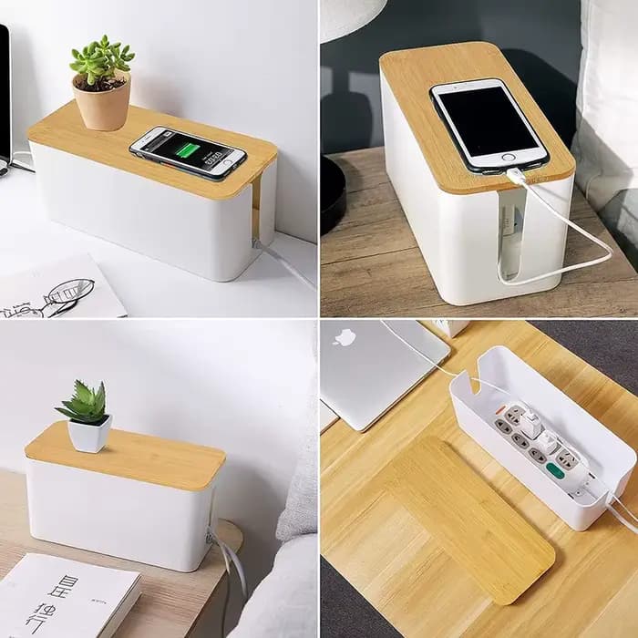 Boîte de gestion de câbles, kit de gestion de câbles pour multiprise pour cacher les fils, boîtes de