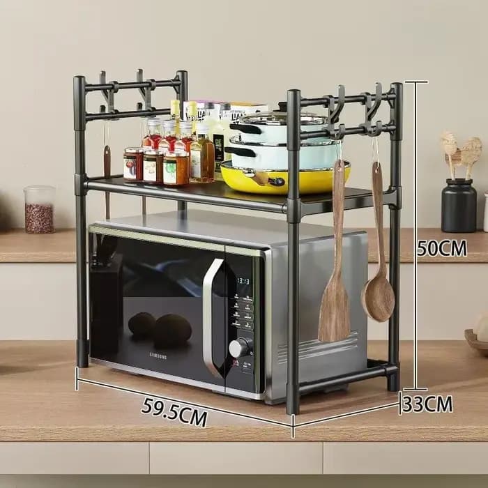 Rangement de cuisine multicouche T1 pour micro-ondes, seau sur pied simple, dessus de four à condime