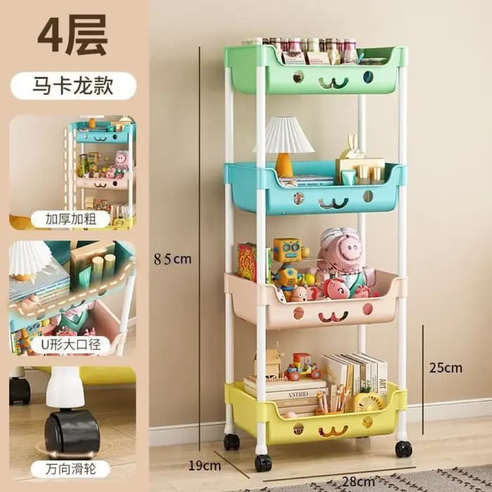 Étagère de rangement mobile multi-niveaux durable pour macarons, pour la maison, la chambre et le sa