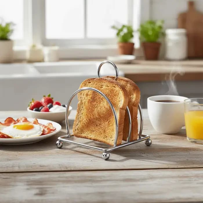 Support à pain en acier inoxydable multifonctionnel pour présentation alimentaire