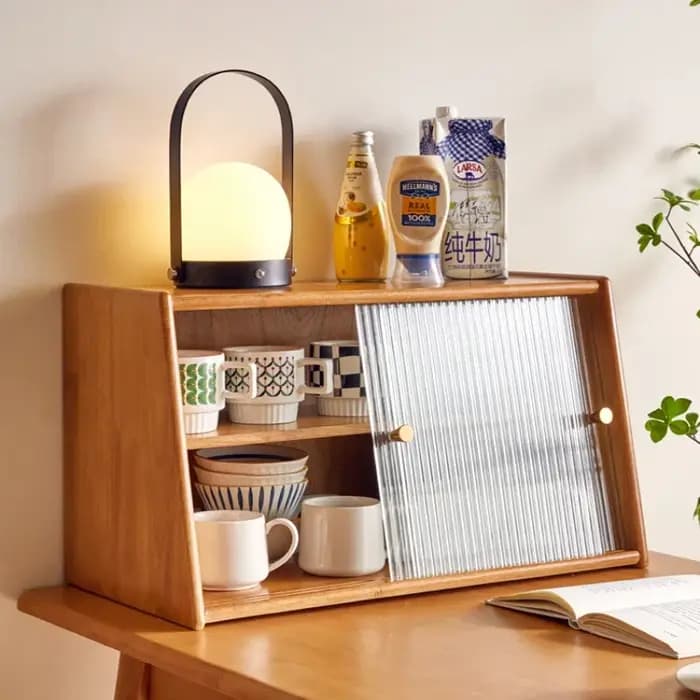Étagère de rangement murale en bois massif pour cuisine