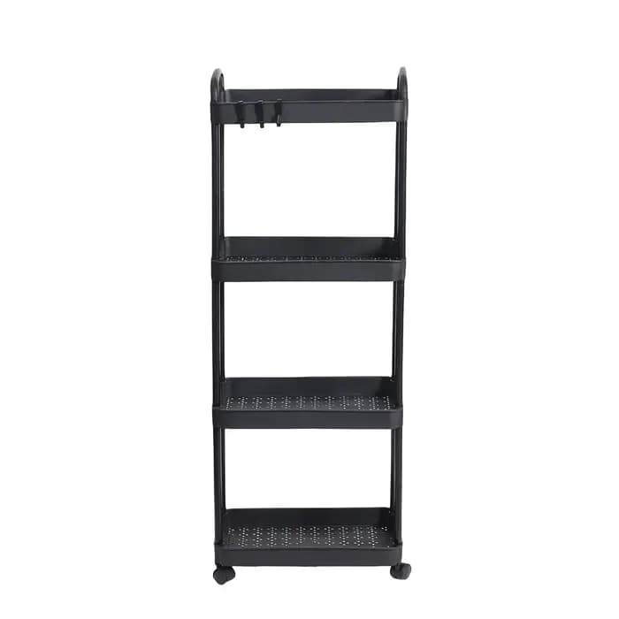 Chariot de rangement roulant en plastique avec poignée et roues, organisateur gain de place pour cuisine, salon, bureau, espaces étroits et fentes
