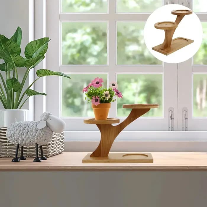 Étagère de pot de plantes d'intérieur, baie en bois massif succulente, étagère de pot de fleurs de s