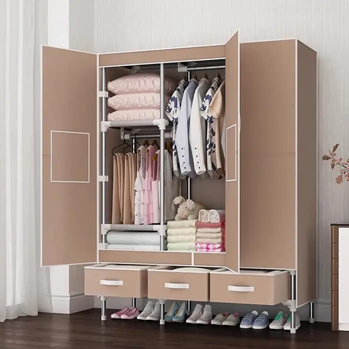 Armoire de rangement multifonction en tissu pour chambre à coucher