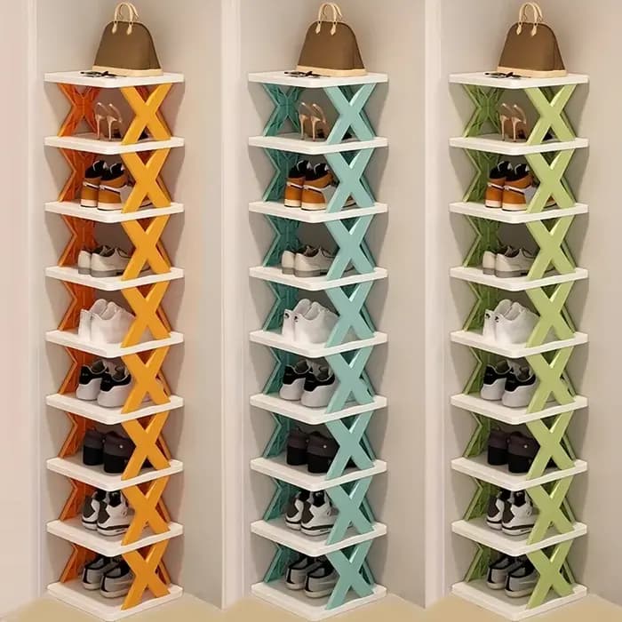 Étagère à chaussures verticale à 9 niveaux – Organisateur étroit peu encombrant pour 9 paires! Assemblage facile