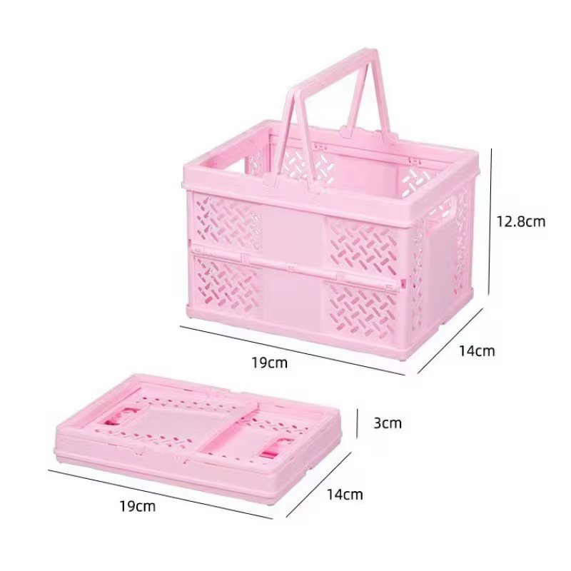 Panier de rangement pliable en plastique avec poignée - Organisateur écologique pour la maison et le