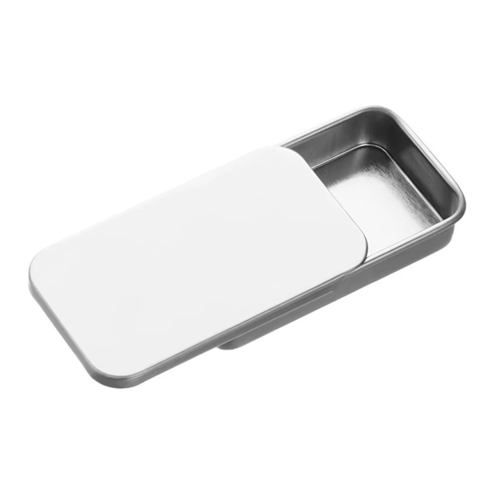 Mini boîte en fer blanc vide rectangulaire en métal, bacs, pot à charnière, conteneurs portables, pe