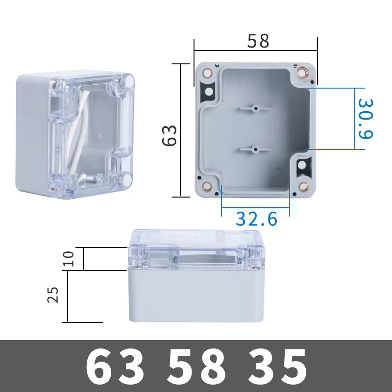 Boîtier extérieur étanche Transparent, boîte en plastique, boîtier de projet électronique, boîte éle