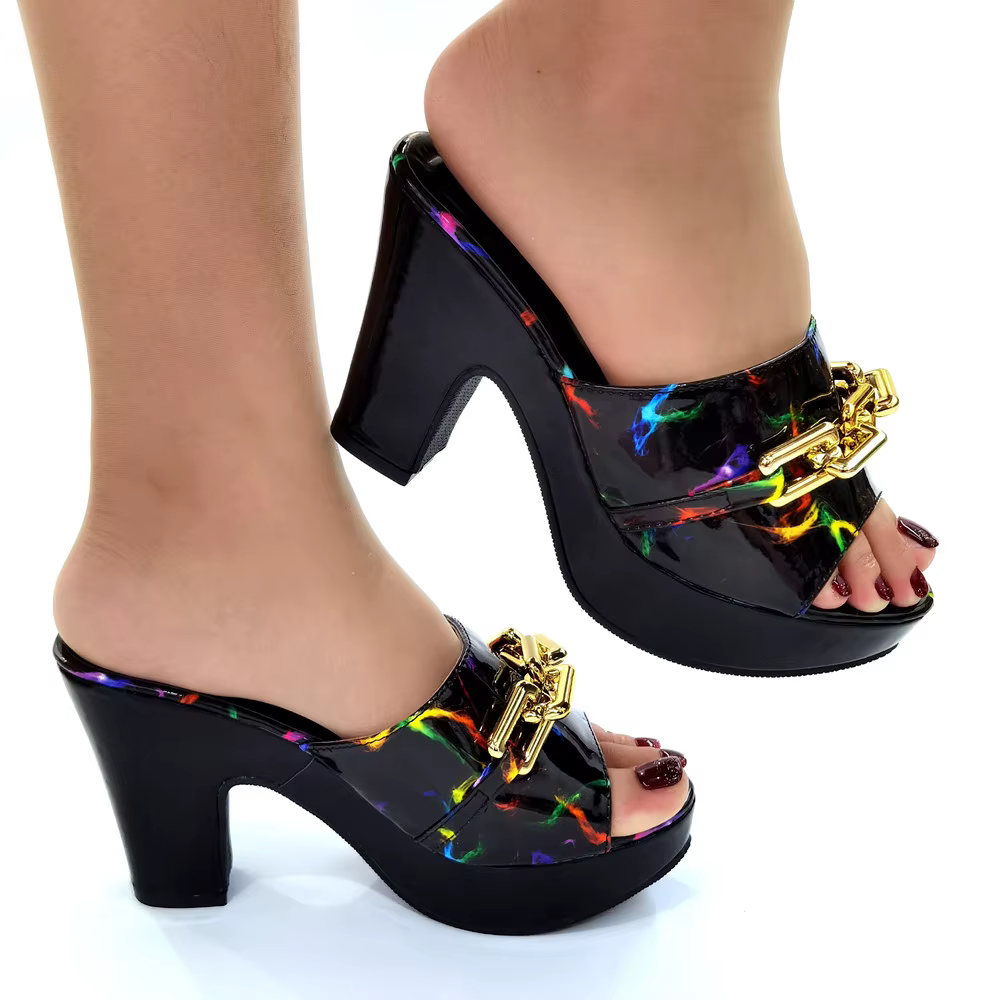 Chaussures habillées en cuir verni pour femmes, chaussures de mariage, talons hauts, Sexy, bout carr