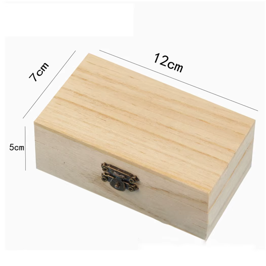Boîte de rangement en bois avec couvercle, boîtes à charnière multifonctions, boîte d'emballage cade
