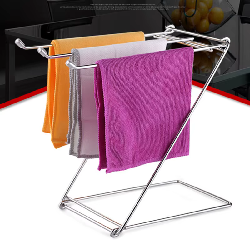 Support en acier pour torchons, étagère de rangement pour serviettes, séchoir pliable pour chiffons,