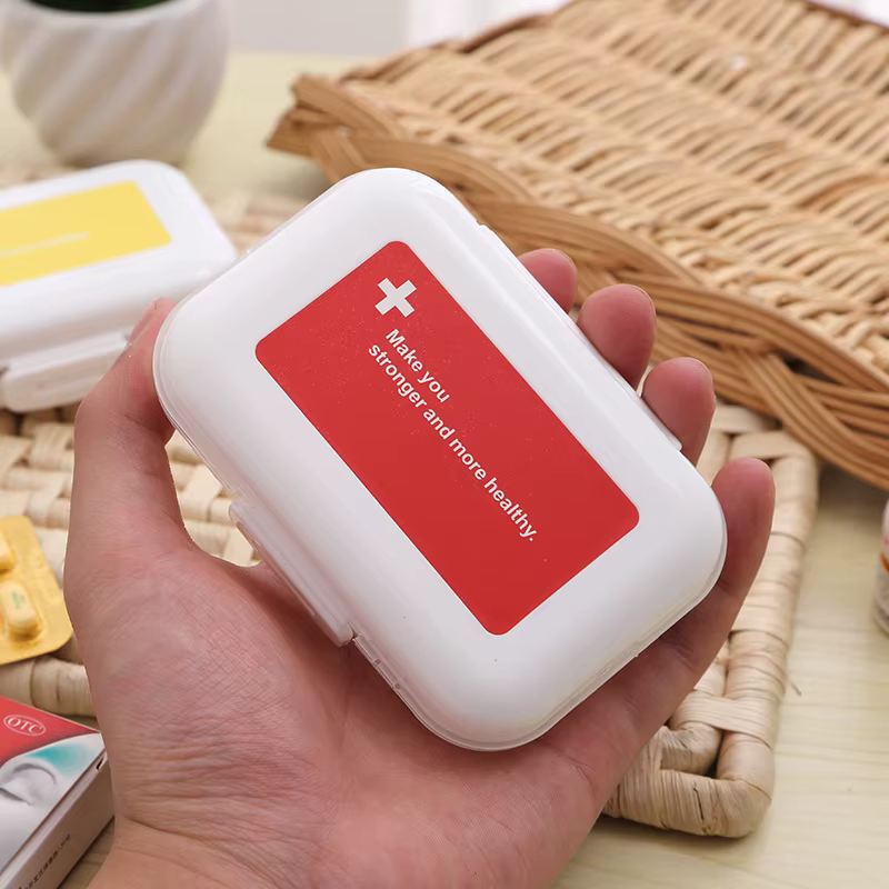 Boîtes de rangement portables pour médicaments, 8 cellules, petit récipient pliable en plastique pou