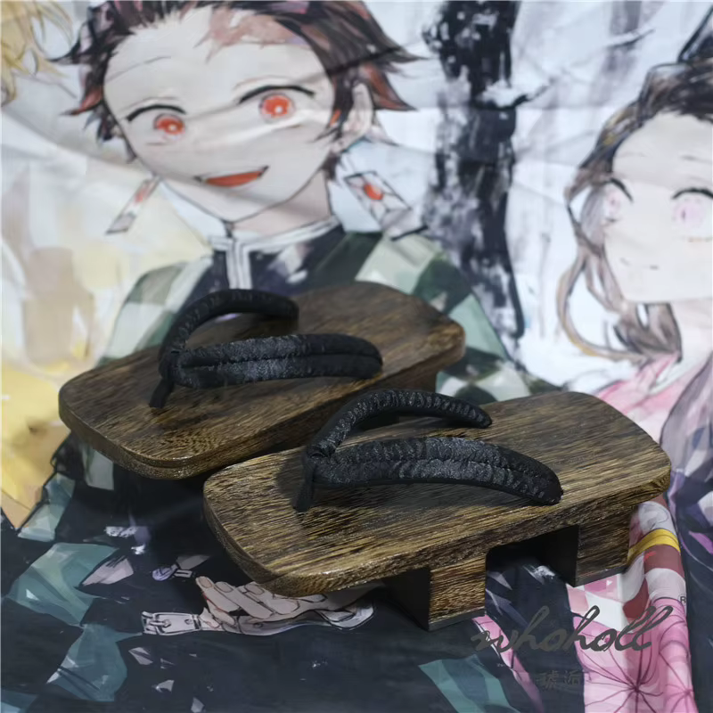 Sabots Geta en bois de samouraï japonais pour hommes et femmes, tongs, pantoufles d'été, chaussure A