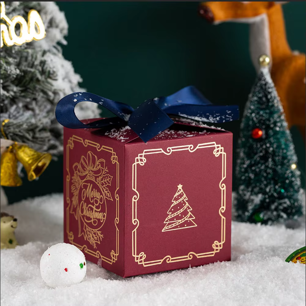 Boîte d'emballage cadeau de Noël pour la décoration de la maison, étui à chocolat, pomme, bonbons, g
