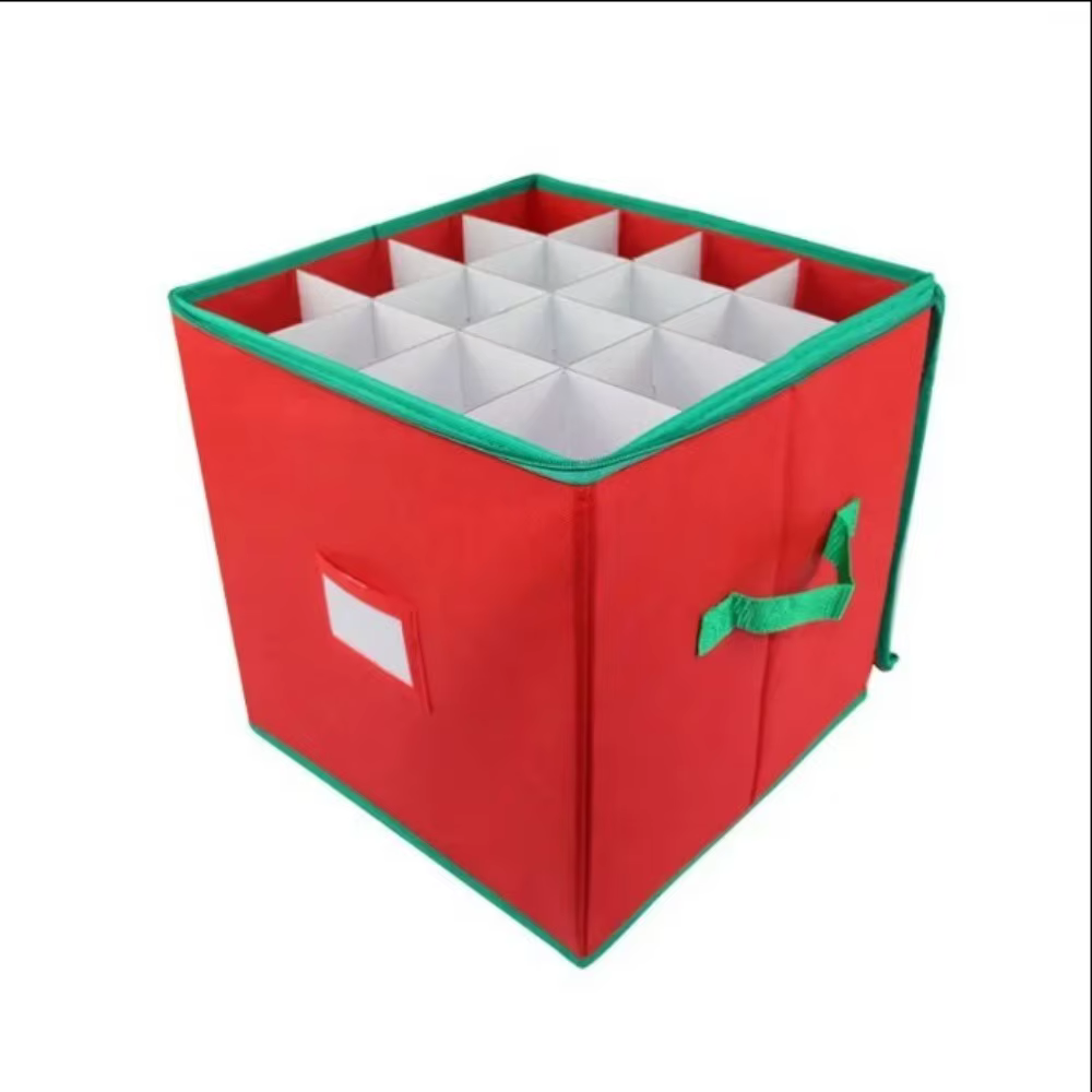Boîte de rangement pour boules de Noël à 64 compartiments, fermeture éclair, grande capacité, boîte