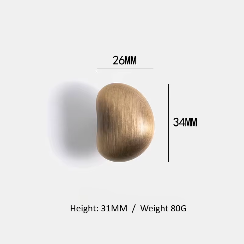 Poignées de meuble en laiton massif, bouton irrégulier minimaliste européen en bronze rétro pour arm