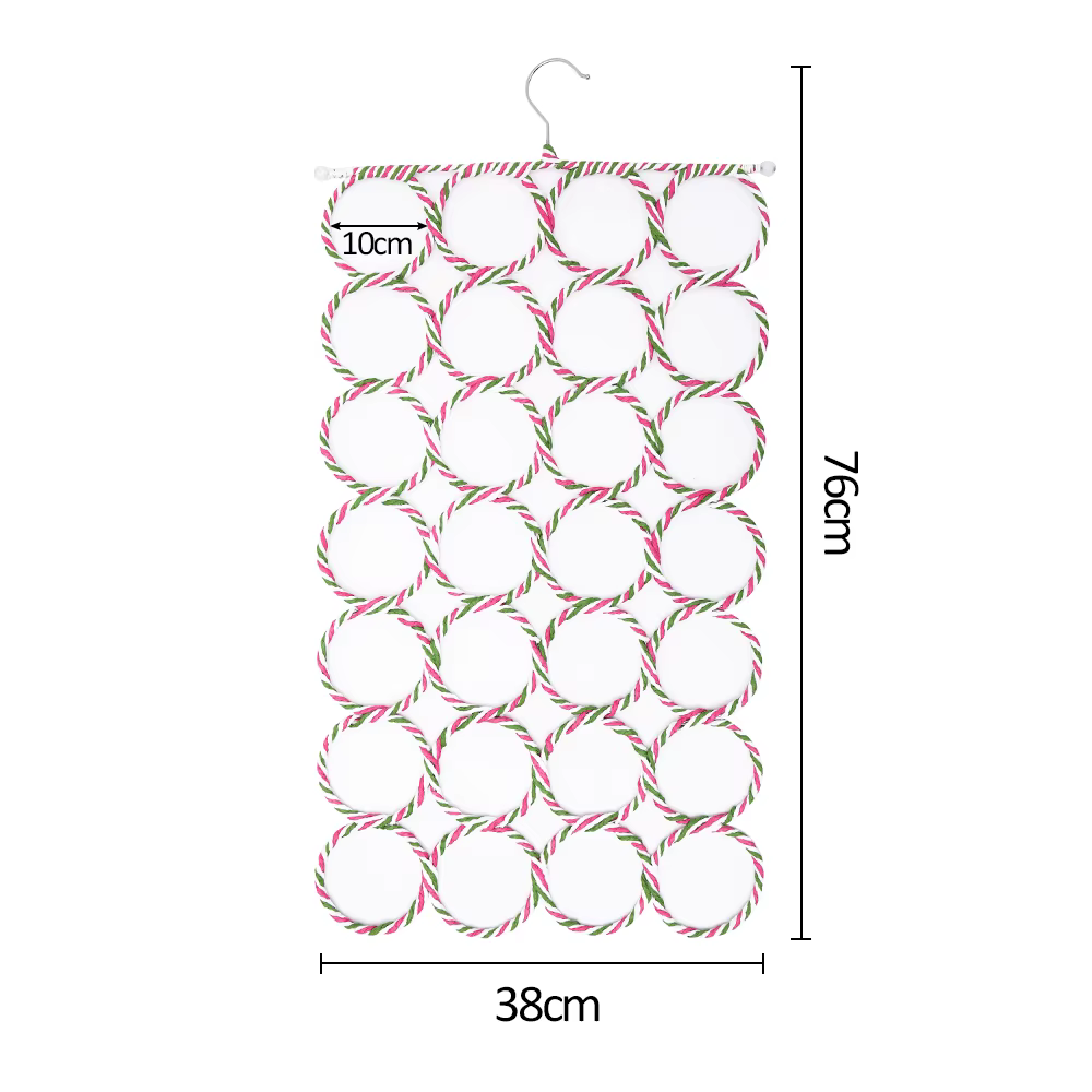 28 trous porte-écharpe pliable cravate ceinture crochet châle foulards organisateur rotin tissage ci