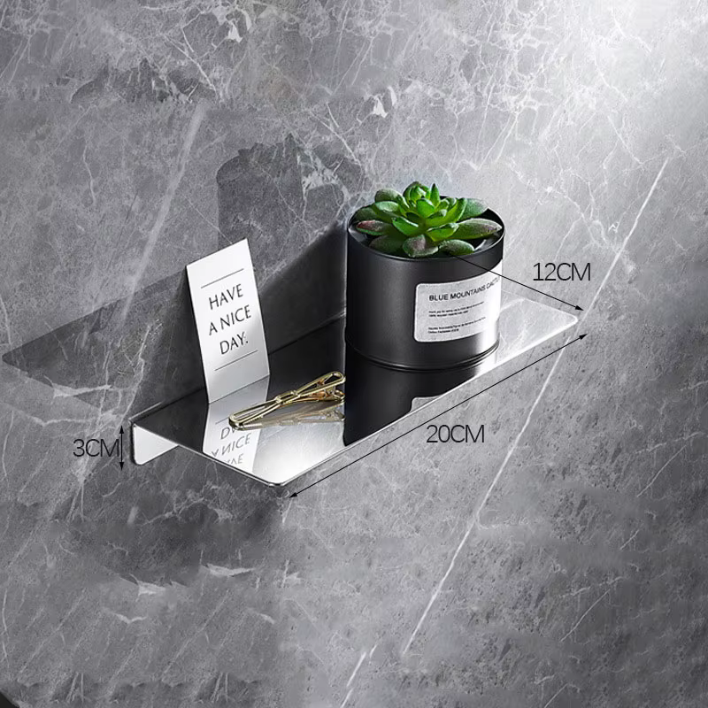 Étagère de douche de salle de bain chromée, en acier inoxydable 304, support mural pour bouteilles d