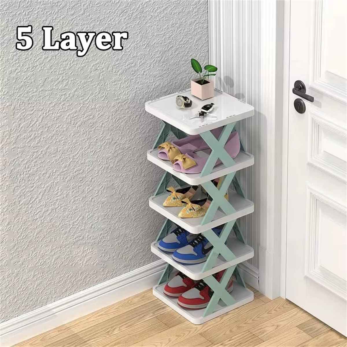 Bricolage simple étagère à chaussures maison gain de place stockage petit étagère à chaussures étroi
