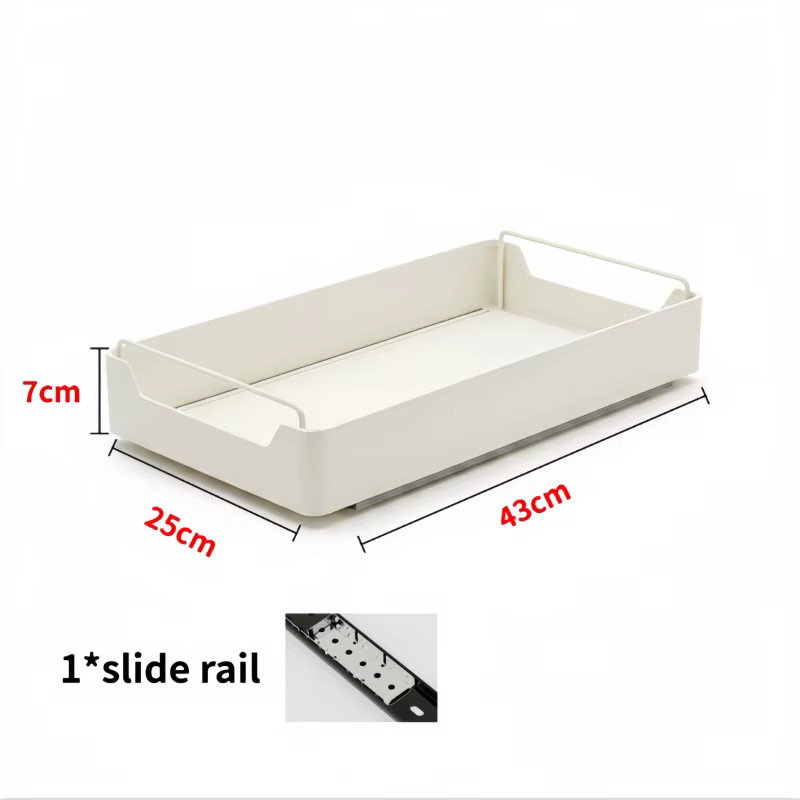Étagère de rangement de cuisine coulissante avec rails, type tiroir, organiseur d'épices, plateau, é