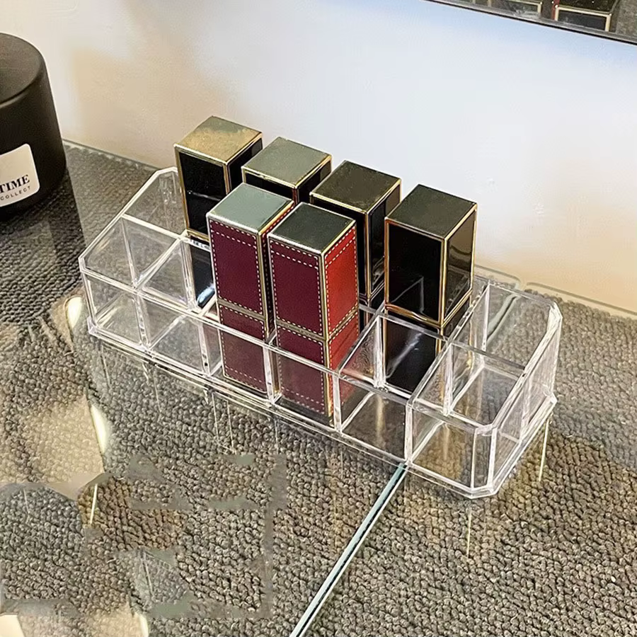 Boîte de rangement de rouge à lèvres, anti-poussière, cosmétiques de table, vernis à ongles, boîte d