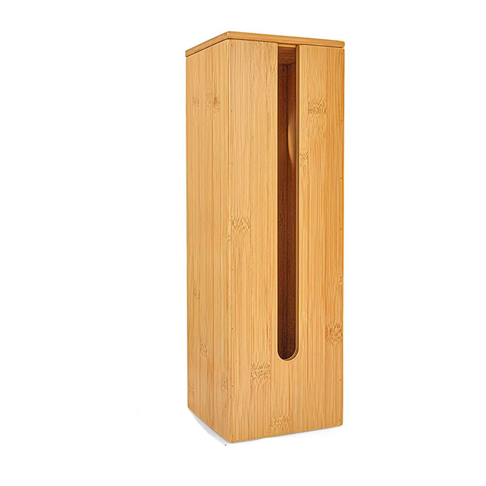Boîte de rangement pour rouleaux de papier grande capacité, organisateur de comptoir en bois, porte-