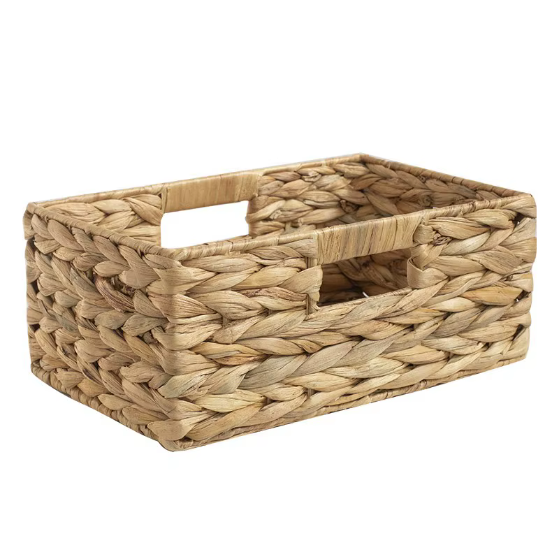Panier de rangement tissé à la main, panier de rangement de bureau, panier de rangement tissé en rot