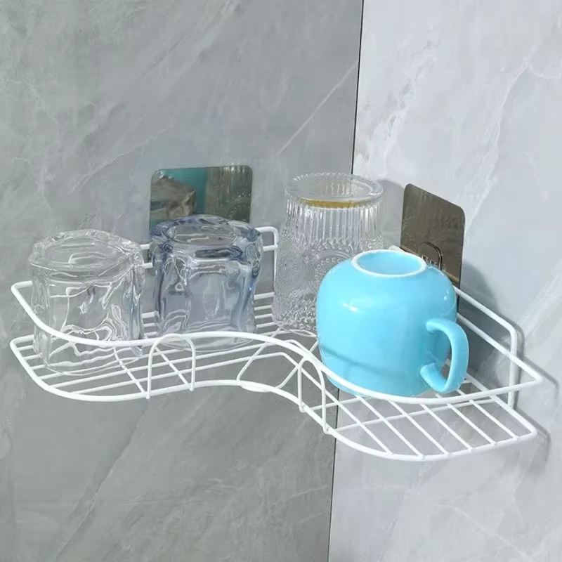Étagère de salle de bain, support de rangement de shampoing, cuisine, Triangle sans poinçonnage, acc