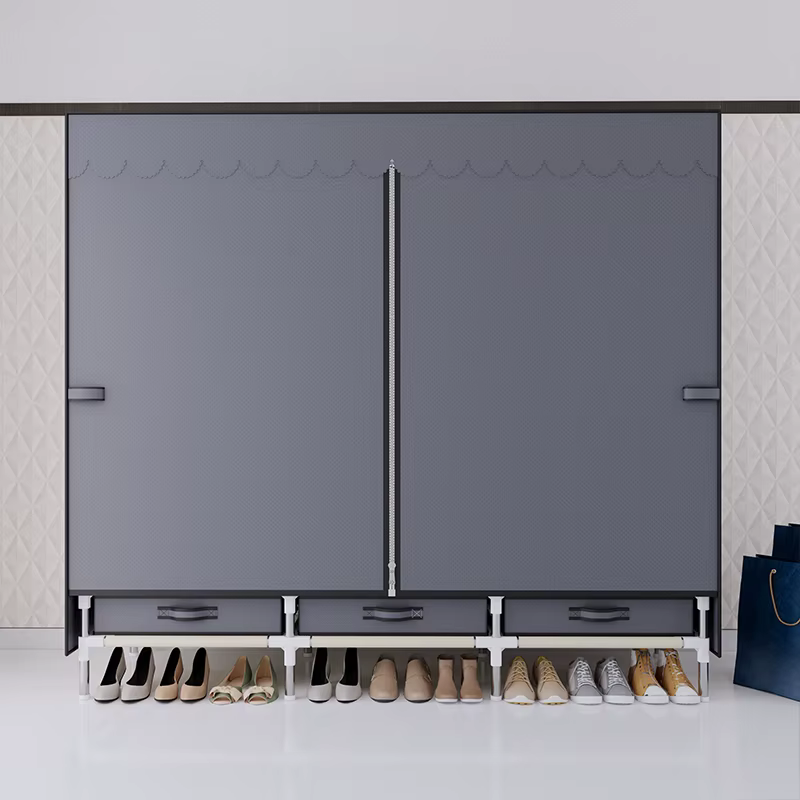Armoire portable, durable, avec étagères suspendues, légère et facile à assembler, gain de place et 
