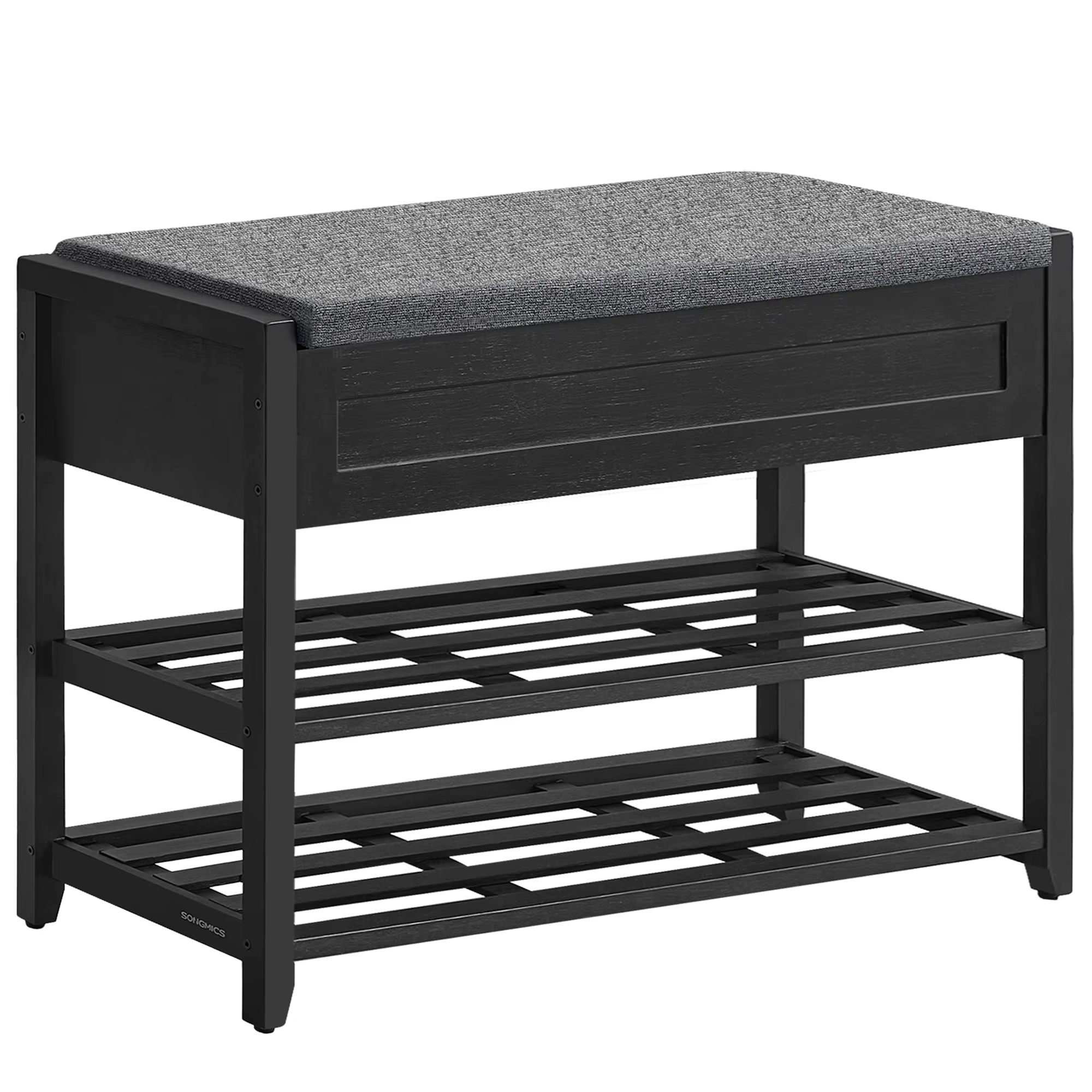 Étagère de rangement d'entrée pour salon, banc de rangement de chaussures avec coussin rembourré, ét