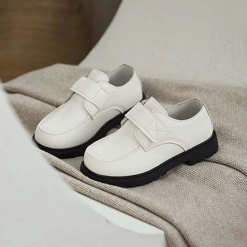 Chaussures en cuir pour enfants, mocassins pour garçons et filles, chaussures plates décontractées p