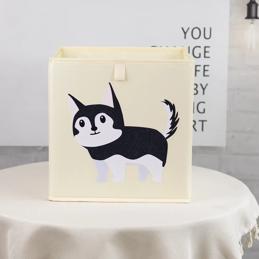 Bacs de rangement pliables de grande capacité, boîte de rangement de livres de jouets d'animaux mign