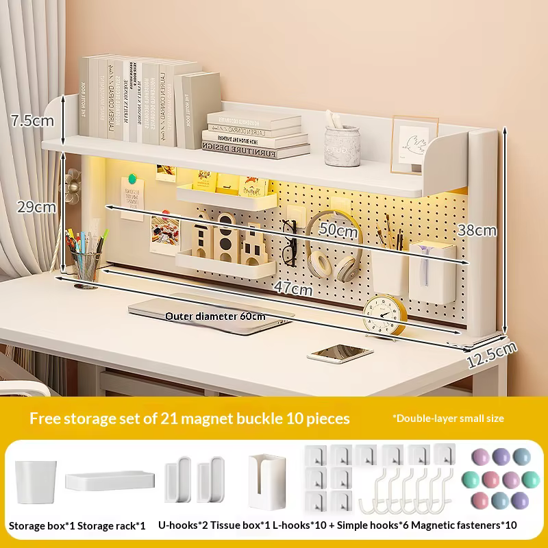 Étagère de rangement de bureau avec panneau perforé, organisateur de bureau, étagère pour ordinateur