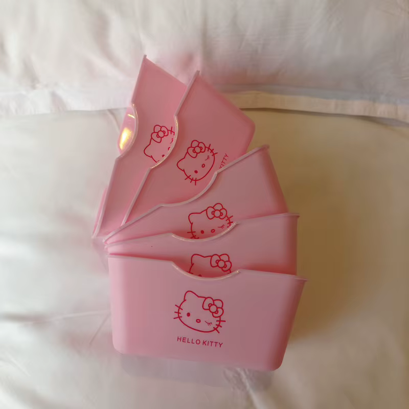 Boîte de rangement de bureau Hello Kitty, organisateur mignon de dessin animé pour cosmétiques, bijo