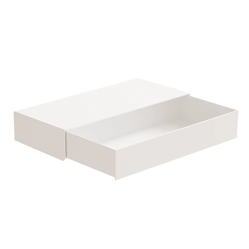 Boîte de rangement blanche sous le bureau, Design caché, tiroir de rangement de bureau auto-adhésif,